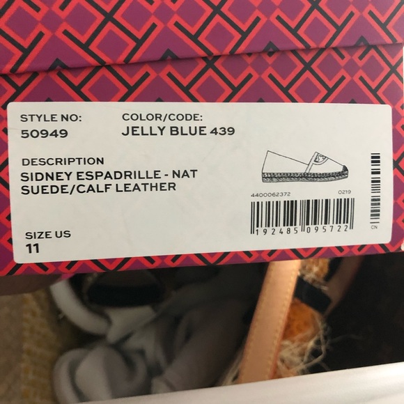 Tory Burch Sidney Suede Espadrille 11 Jelly Blue - Picture 8 of 8